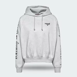 Hoddie Tommy Jeans Relaxed Fit Gray Dama