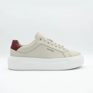 Tenis Calvin Klein Leather Trainers Beige Mujer