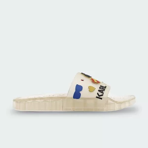 Sandalia Karl Lagerfeld Slipe on Slide Beige Mujer
