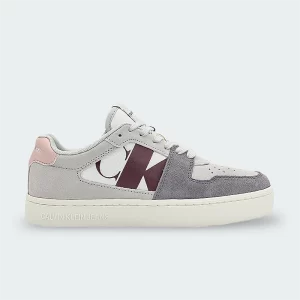Tenis Calvin Klein Leather Sneaker Gris Mujer