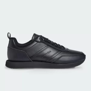 Tenis Calvin Klein Leather Low Trainers Negro Hombre