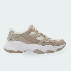 Tenis Skechers Bobs Diego Beige Mujer