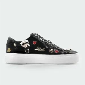 Tenis Karl Lagerfeld Cate Pins Lace Up Negro Mujer