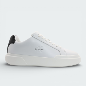 Tenis Calvin Klein Smooth Leather Logo Blanco Hombre