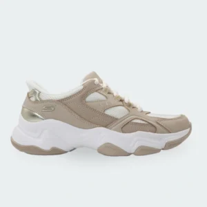 Tenis Skechers Bobs Diego Beige Mujer