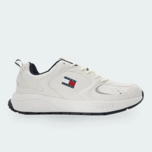 Tenis Tommy Hilfiger Runner Leather Blanco Hombre