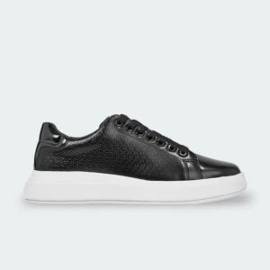 Tenis Calvin Klein Leather Trainers Monogram Negro Mujer