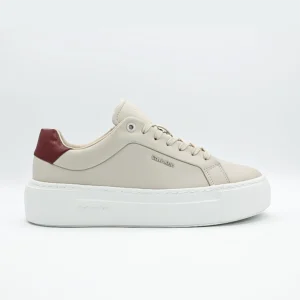 Tenis Calvin Klein Leather Trainers Beige Mujer