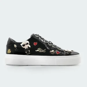 Tenis Karl Lagerfeld Cate Pins Lace Up Negro Mujer