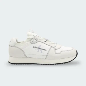 Tenis Calvin Klein Leather Trainers Blanco Hombre